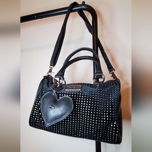 Betsy Johnson Black Velvet Mini Duffle